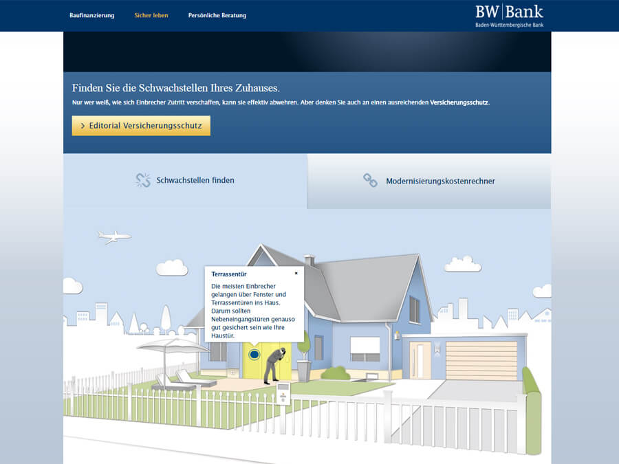 BW-Bank: Interaktive Infografik - Schwachstellen finden